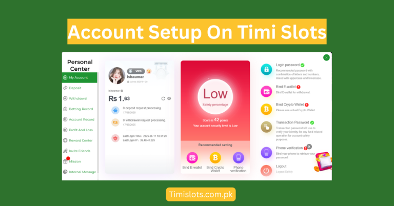 Account Setup On Timi Slots