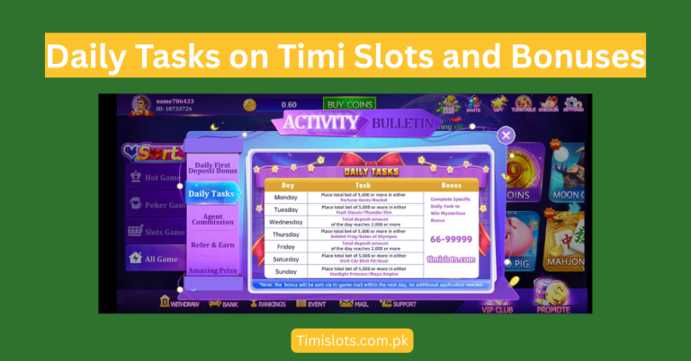 Daily Tasks and Bonuses On Timi Slots